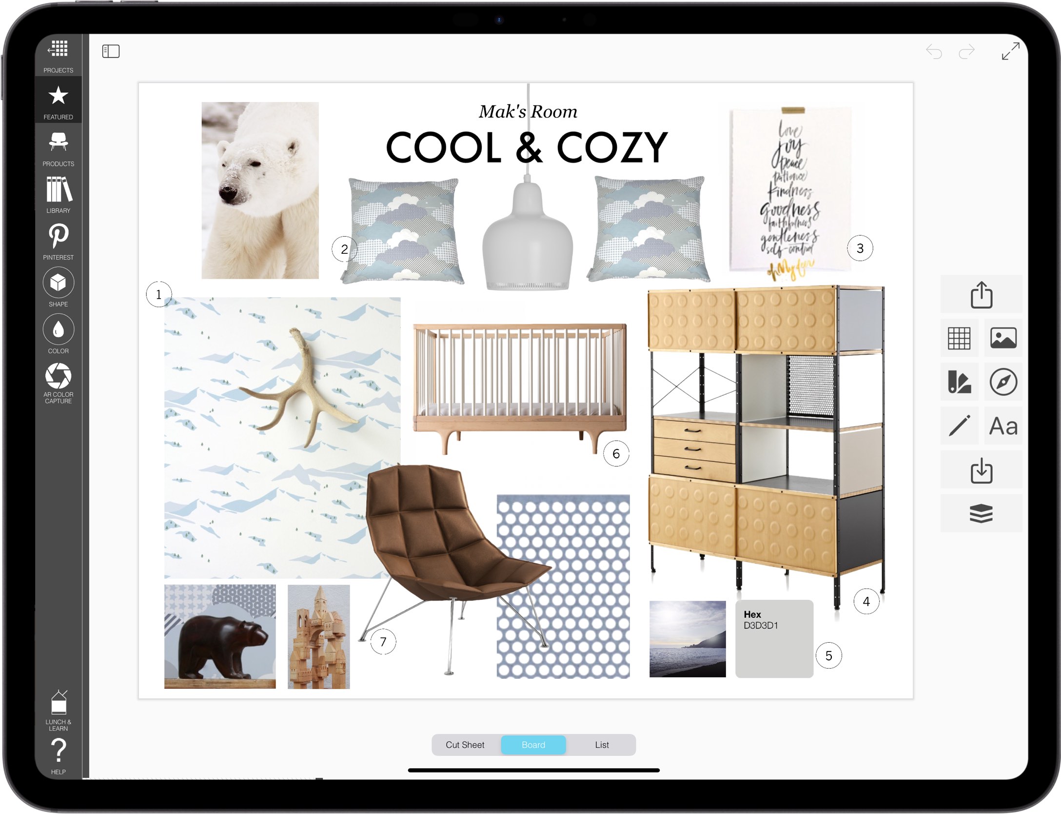 best home decor app for iPad_E2_best home decor app for iPad_moodboard maker_moodboards_mood board maker_02_Cool Blue Nursery Mood Board
